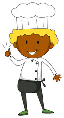 Wall Mural - Male chef having thumb up