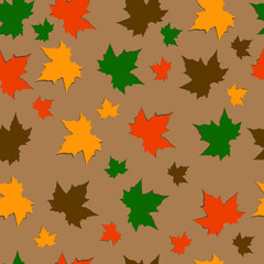 Wall Mural - autumn background of maple leaves. colorful vector image. eps 10