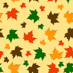 Wall Mural - autumn background of maple leaves. colorful vector image. eps 10