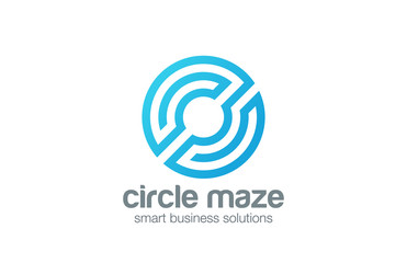 Poster - Circle abstract Logo business logic design vector  Labyrinth icon