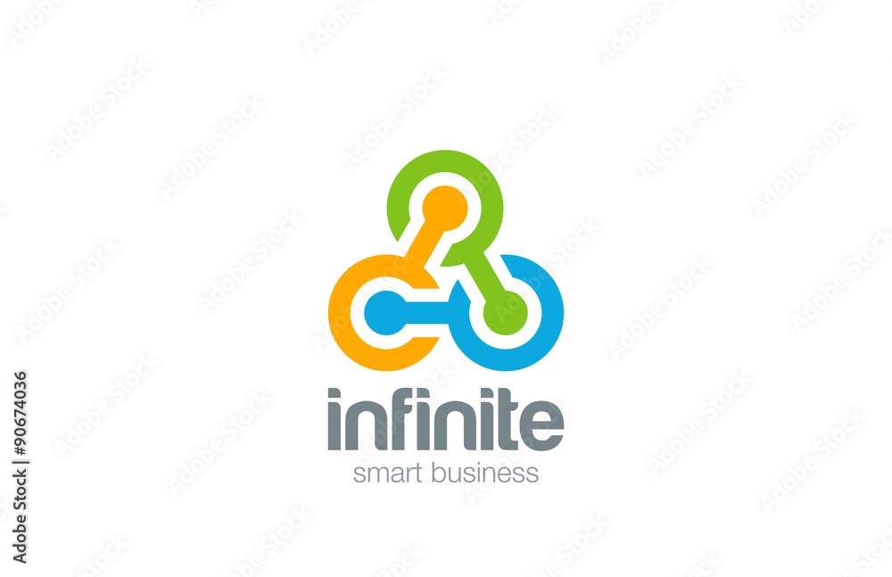 Task Chain Logo Triple Chain Teamwork Social Logo abstract design vector icon Stock ...