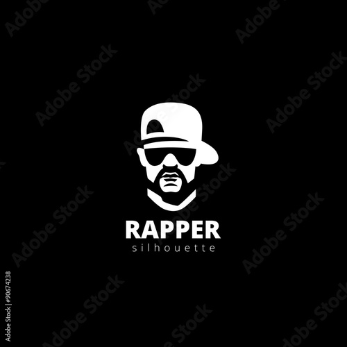 Plakaty Rap  raper-gangster-glowa-sylwetka-logo-wektor-projektu