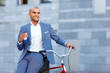 © zinkevych - Nice man holding bicycle