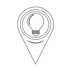 Wall Mural - Map Pointer Bulb Icon