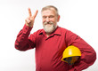© kostyha - old man with a helmet victory sign