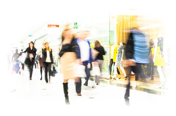 Canvas Print - Business people blur. People walking in rush hour. Business and modern life concept