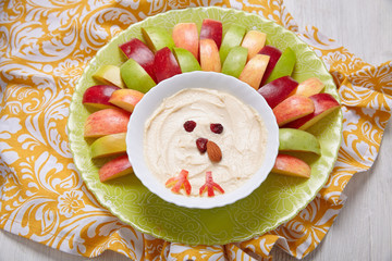 Wall Mural - Apples with caramel cream cheese dip