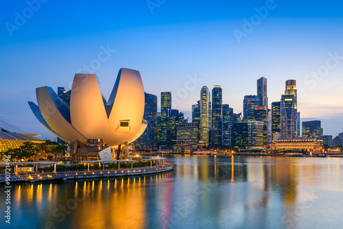 Plissee mit Motiv - Singapore Skyline (von SeanPavonePhoto)