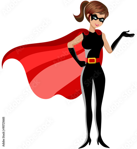 superhero-kobieta-prezentacji-na-bialym-tle