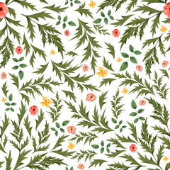 Wall Mural - Watercolor Floral Seamless Pattern