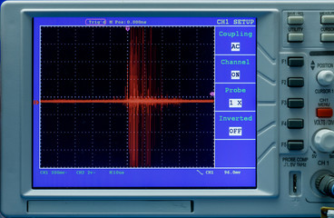 Wall Mural - oscilloscope display