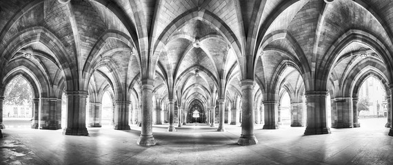 cloister black and white panorama