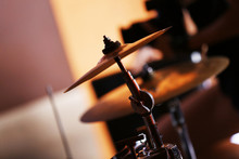 Drum Set With Focus On Hi-hat Cymbal