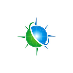 Wall Mural - globe earth orbit star vector logo