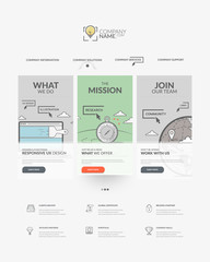 Wall Mural - home page of website with personal company concept logo and icons