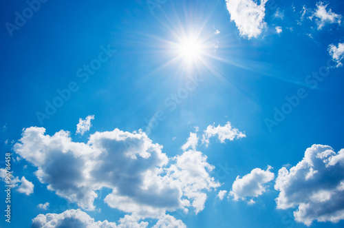 Obraz w ramie Blue sky and sun.