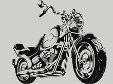 Vintage Motorcycle Vector Silhouette