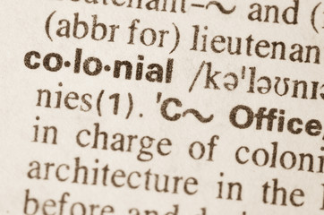 Wall Mural - Dictionary definition of word colonial