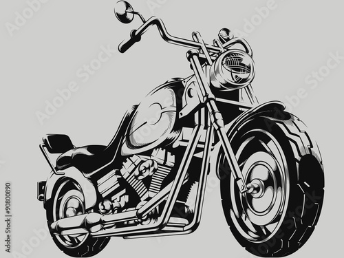 Fotografía Silueta del vector de la motocicleta del vintage