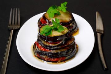 Wall Mural - Parmigiana di melanzane: baked eggplant - italy, sicily cousine