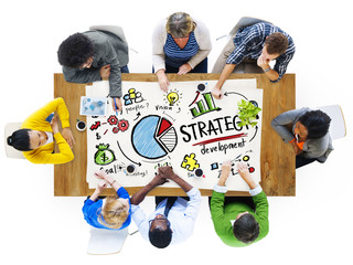 Canvas Print - strategy development goal marketing vision planning concept