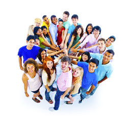 Canvas Print - Large Group of People Community Teamwork Concept