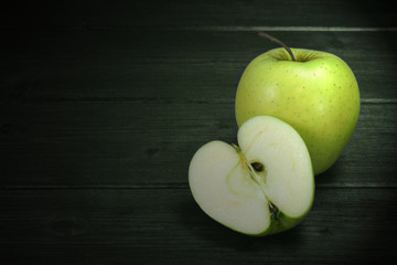 One and half green apples