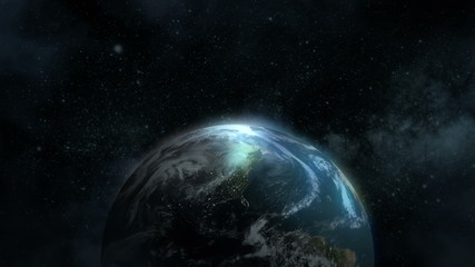 4k earth in space over north america