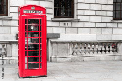 Fototapeta na wymiar Famous Red London Telephone Box