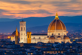 Fototapeta Boho - Twilight at Duomo Florence in Florence, Italy