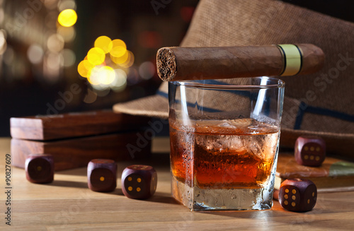 whiskey and dice Wallpaper Mural