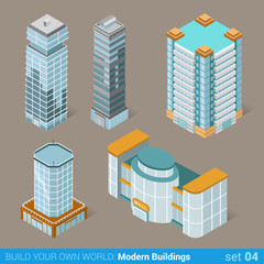 Wall Mural - Modern business buildings architecture icon set