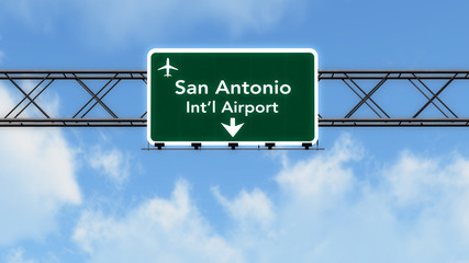 Wall Mural - San Antonio USA Airport Highway Sign