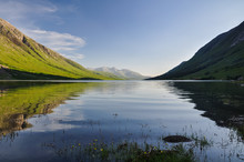 Stunning View Of Loch Etive, Located In The Scottish Highlands Near Glencoe, In The Evening Light. Scotland, UK.