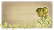 birthday concept with golden roses and star particles - 85th