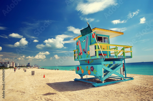Plakat na papierze fotorealistycznym Południowa plaża, Miami