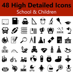 Poster - School and Children Smooth Icons