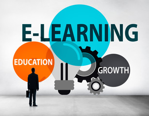 Wall Mural - e-learning education growth knowledge information concept