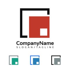 Canvas Print - Square vector logo icon