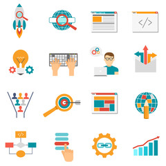Wall Mural - web icons flat
