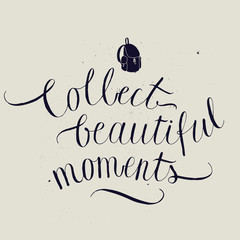 collect moments handwritten text. vector illustration