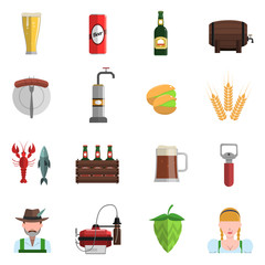 Poster - Beer Icons Flat Set