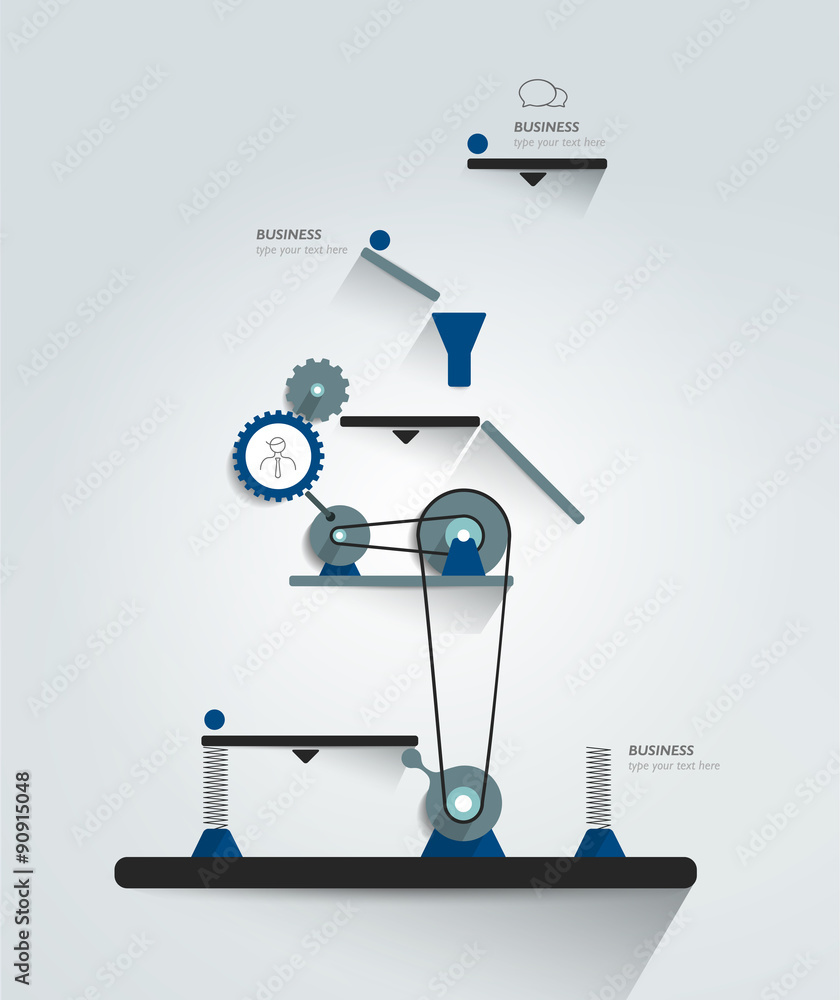 Moving working mechanism. Infographics robotic diagram, chart, scheme ...