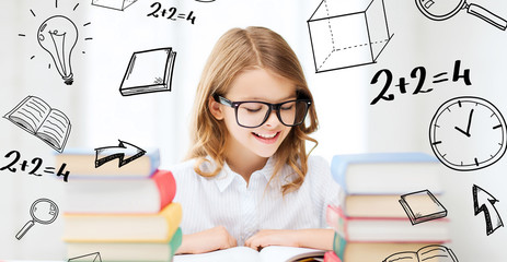 Wall Mural - student girl studying at school