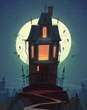Happy Halloween Card \ Background \ Poster. Vector Illustration.