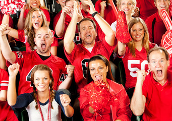 Wall Mural - Fans: Crazy Fans Cheer for Team