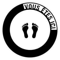 Canvas Print - Pieds dans un cercle Vous êtes ici	