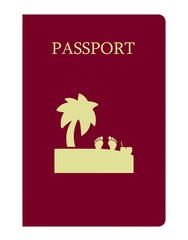 Poster - Plage sur un passeport