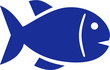 Very simple dark blue fish icon
