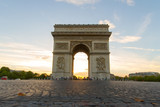 Fototapeta Paryż - Triumph arc paris sunset